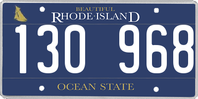 RI license plate 130968