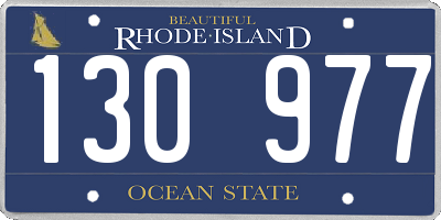 RI license plate 130977