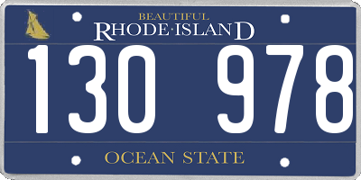 RI license plate 130978