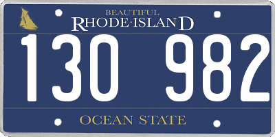 RI license plate 130982