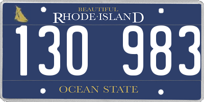 RI license plate 130983