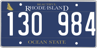 RI license plate 130984