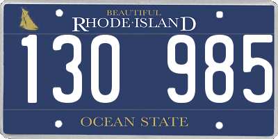 RI license plate 130985