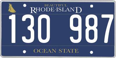 RI license plate 130987