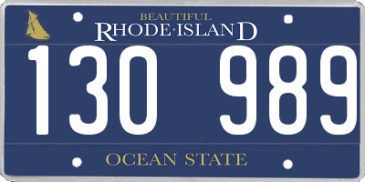 RI license plate 130989