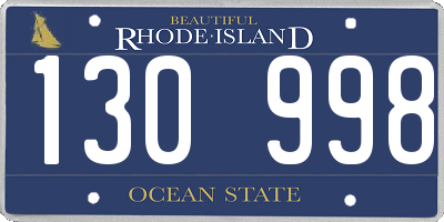 RI license plate 130998