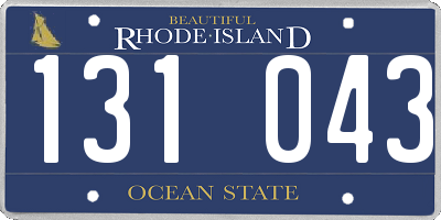 RI license plate 131043