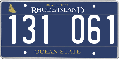 RI license plate 131061