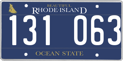 RI license plate 131063