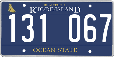 RI license plate 131067