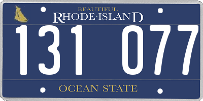 RI license plate 131077