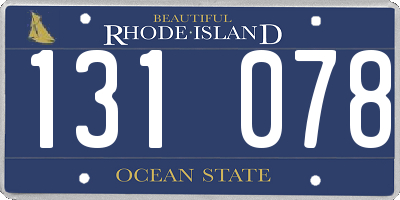RI license plate 131078