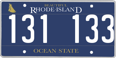 RI license plate 131133
