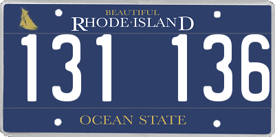 RI license plate 131136
