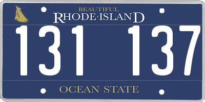 RI license plate 131137