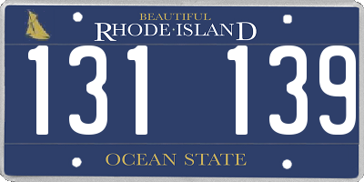 RI license plate 131139
