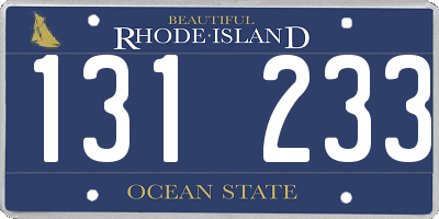 RI license plate 131233