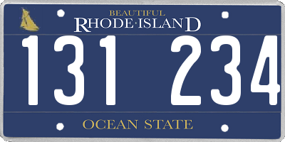 RI license plate 131234