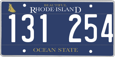 RI license plate 131254