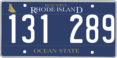 RI license plate 131289