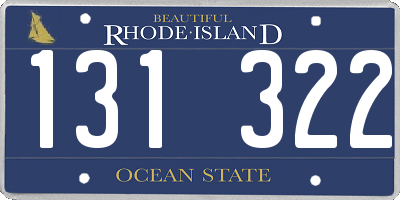 RI license plate 131322