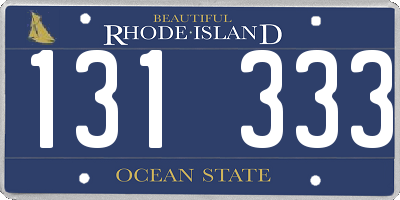 RI license plate 131333
