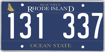 RI license plate 131337
