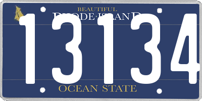 RI license plate 13134
