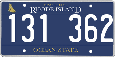 RI license plate 131362