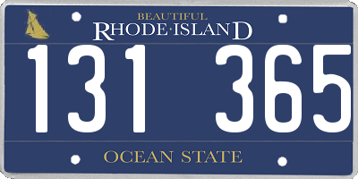 RI license plate 131365