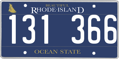 RI license plate 131366