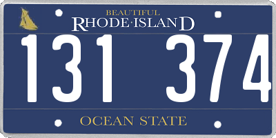 RI license plate 131374