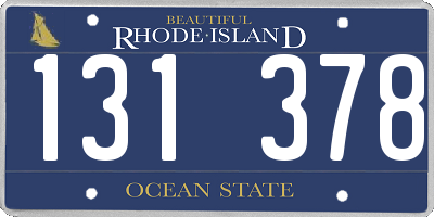 RI license plate 131378