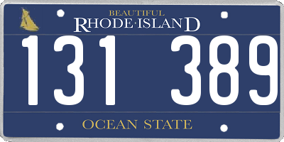 RI license plate 131389