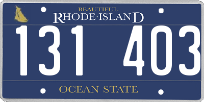 RI license plate 131403