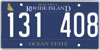 RI license plate 131408