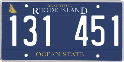 RI license plate 131451