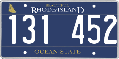 RI license plate 131452