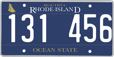 RI license plate 131456