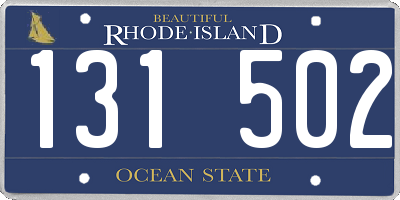 RI license plate 131502