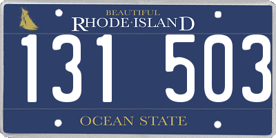 RI license plate 131503