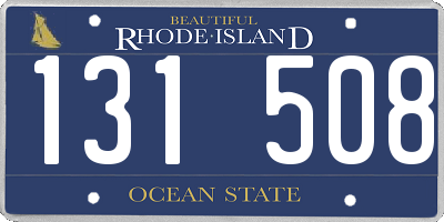 RI license plate 131508