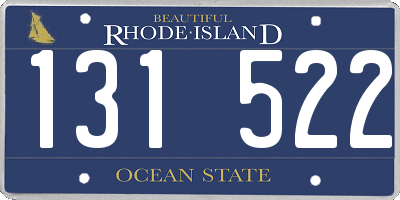 RI license plate 131522