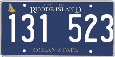 RI license plate 131523