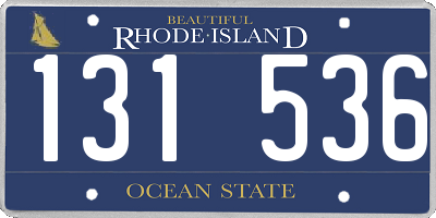 RI license plate 131536