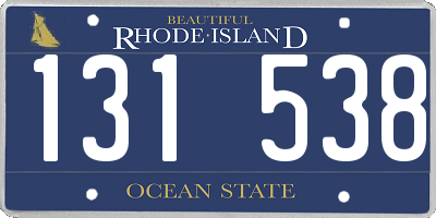 RI license plate 131538