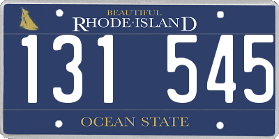 RI license plate 131545