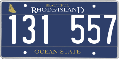 RI license plate 131557