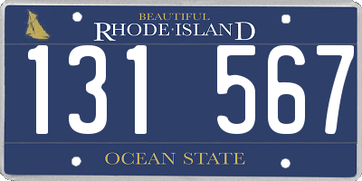 RI license plate 131567