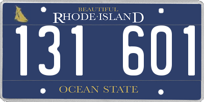 RI license plate 131601